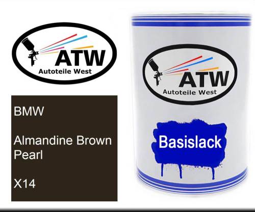 BMW, Almandine Brown Pearl, X14: 500ml Lackdose, von ATW Autoteile West.